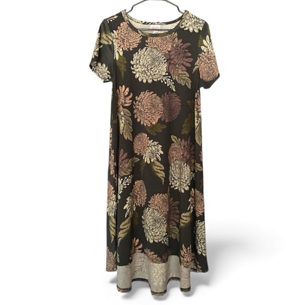 LULAROE Grey and Pink Floral Dress Size Small